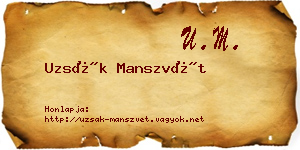 Uzsák Manszvét névjegykártya